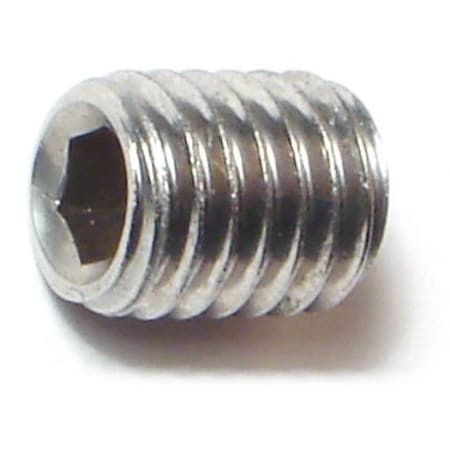 Midwest Fastener 8mm-1.25 x 10mm A2 Stainless Steel Coarse Thread Cup Point Hex Socket Headless Set Screws 6PK 79677